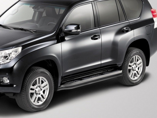 Защита штатного порога 60 мм черная LC Prado 150 "09-/"13-