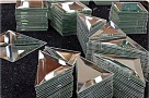 Плитка зеркальная треугольная серебряная матовая