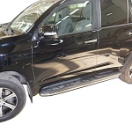 Защита штатных порогов d 42 мм нерж LC Prado 150 "09-/"13-